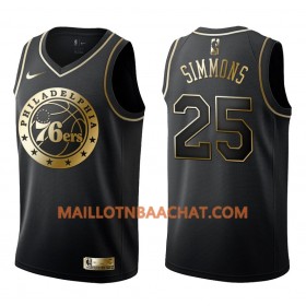 Maillot NBA Philadelphia 76ers Ben Simmons 25 Nike Noir Golden Edition Swingman - Homme